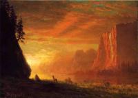 Bierstadt, Albert - Deer at Sunset
